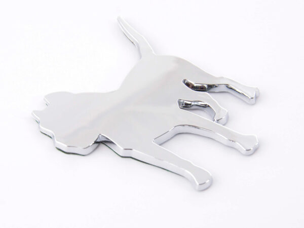 Autocollant chrome 3D Car Logo motif Pbull 85x85 mm chrome - – Image 5