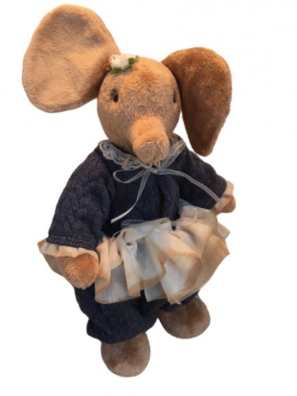 cuddles Firlefant éléphant en peluche 30 cm marron/bleu - Clemens – Image 2