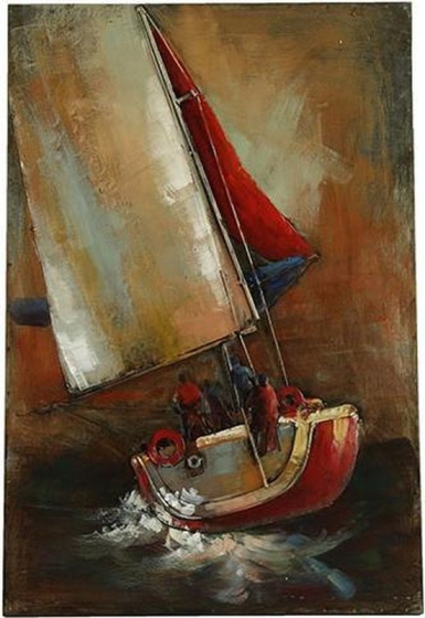 Paintings Peinture de bateau 60 x 90 cm Acier Marron/Orange - Hi-point – Image 2