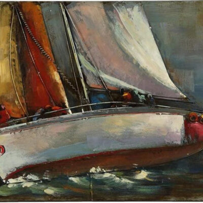 Paintings Peinture de bateau 90 x 60 cm Acier Marron/Orange - Hi-point