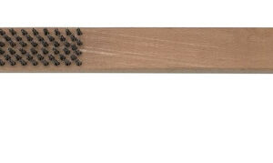 Cleaning tools Brosse en acier avec grattoir et manche en bois brun - Cozze
