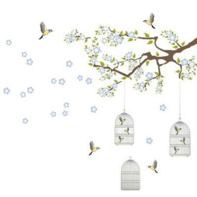 Wall decals Branch & Cage Msuursticker 300 x 270 cm 13 pièces - Crearreda