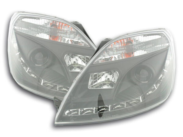 Phare Daylight LED DRL look Ford Fiesta type MK6 03-07 noir -