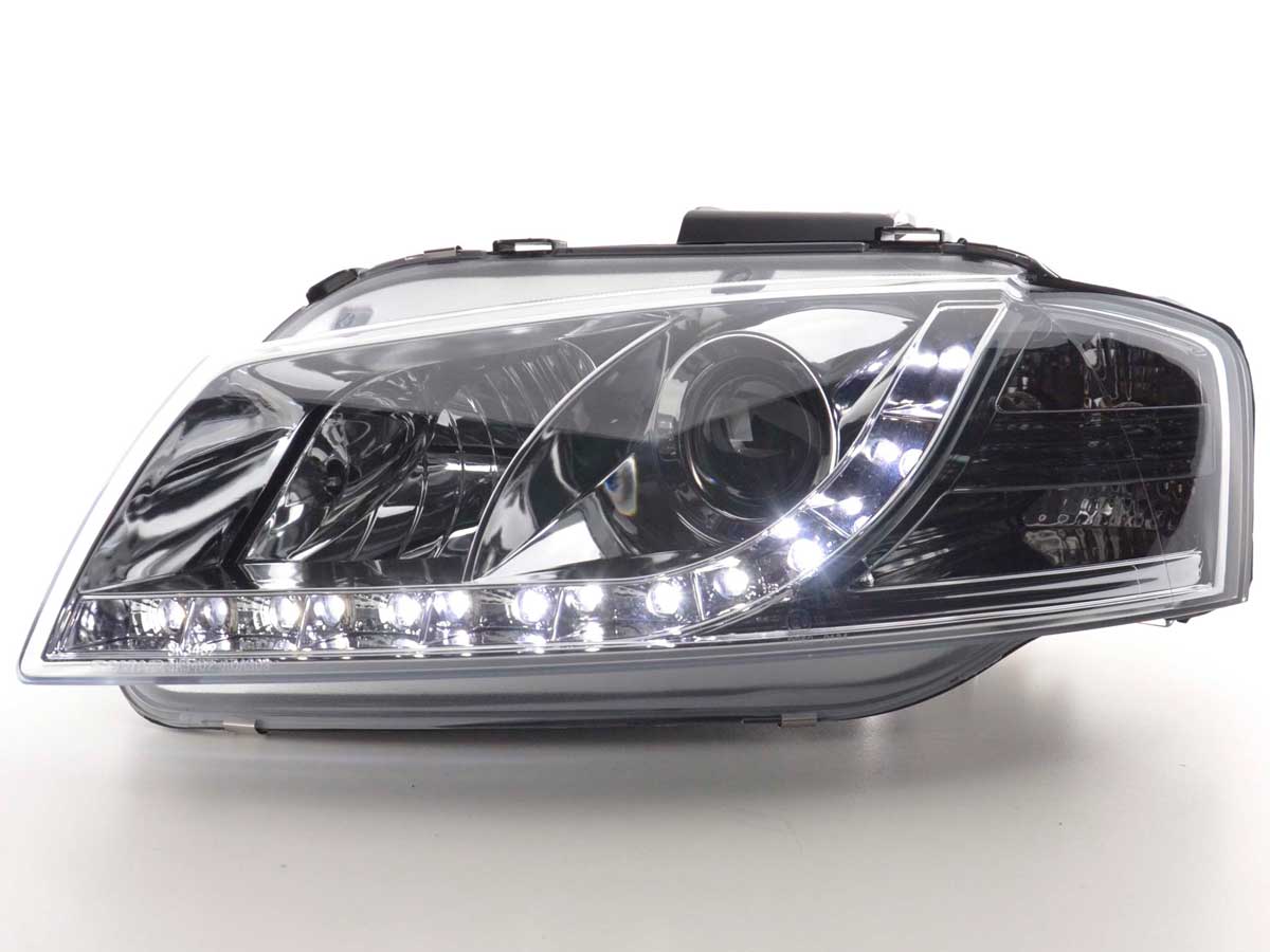 Phare Daylight LED DRL look Audi A3 type 8P 03-07 chrome - – Image 2