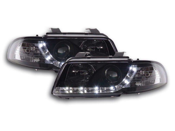 Phare Daylight LED DRL look Audi A4 type B5 95-99 noir -