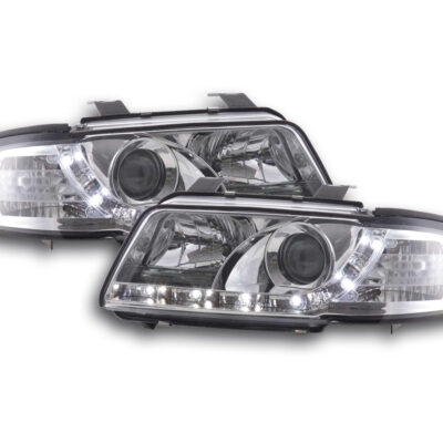 Phare Daylight LED DRL look Audi A4 type B5 99-01 chrome -
