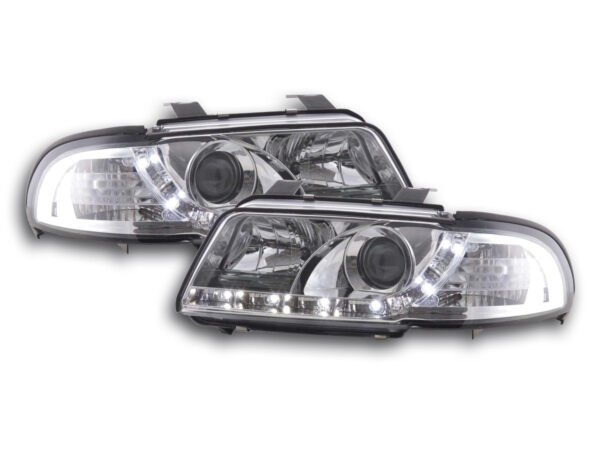 Phare Daylight LED DRL look Audi A4 type B5 99-01 chrome -