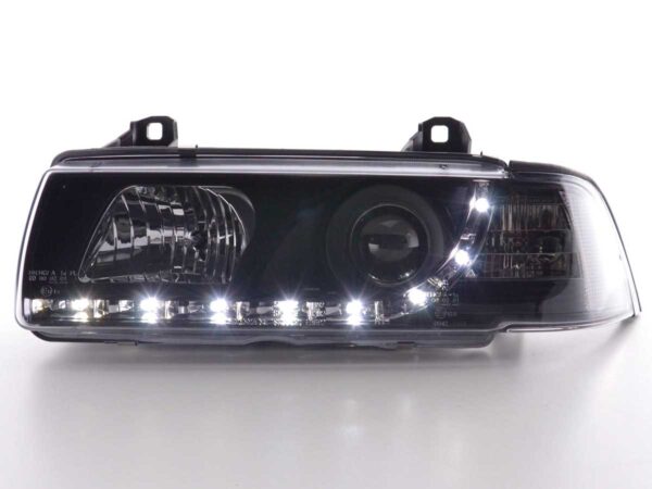 Phare Daylight LED DRL look BMW Série 3 Coupé, Cabrio type E36 92-98 noir - – Image 2