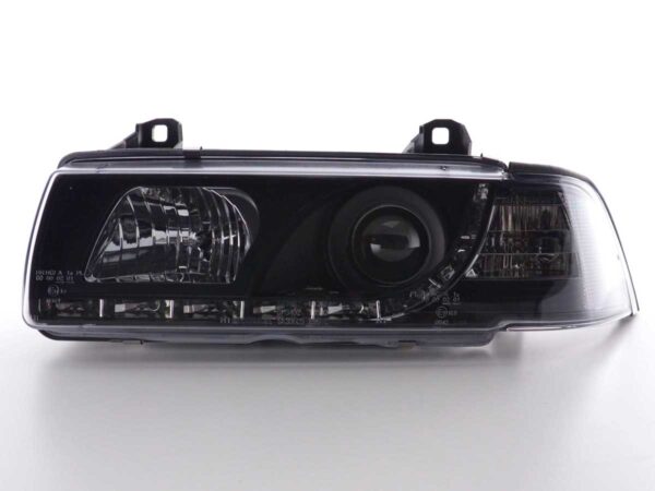 Phare Daylight LED DRL look BMW Série 3 Coupé, Cabrio type E36 92-98 noir - – Image 4