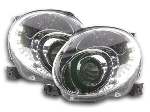 Phare Daylight LED DRL look Fiat 500 07- chromé -