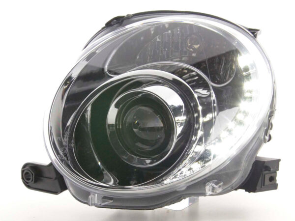 Phare Daylight LED DRL look Fiat 500 07- chromé - – Image 2
