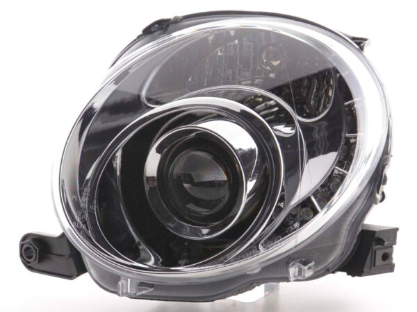 Phare Daylight LED DRL look Fiat 500 07- chromé - – Image 4