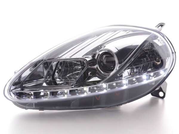 Phare Daylight LED DRL look Fiat Grande Punto type 199 08- chromé - – Image 2