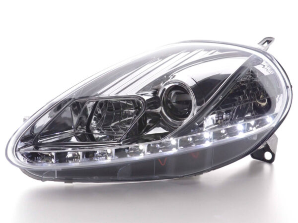 Phare Daylight LED DRL look Fiat Grande Punto type 199 08- chromé - – Image 2
