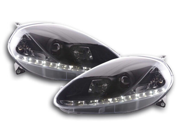 Phare Daylight LED DRL look Fiat Grande Punto type 199 08- noir -
