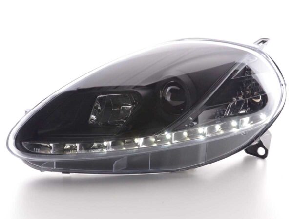 Phare Daylight LED DRL look Fiat Grande Punto type 199 08- noir - – Image 2