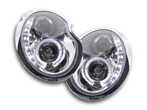 Phare Daylight LED DRL look Mini Cooper type R50 01-06 chrome -