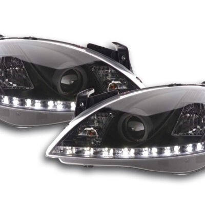 Phare Daylight LED DRL look Opel Corsa C 01-06 noir -
