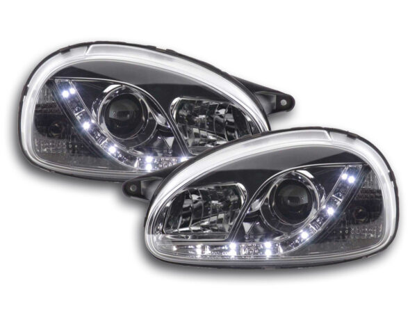 Phare Daylight LED DRL look Opel Corsa B 94-00 chrome -