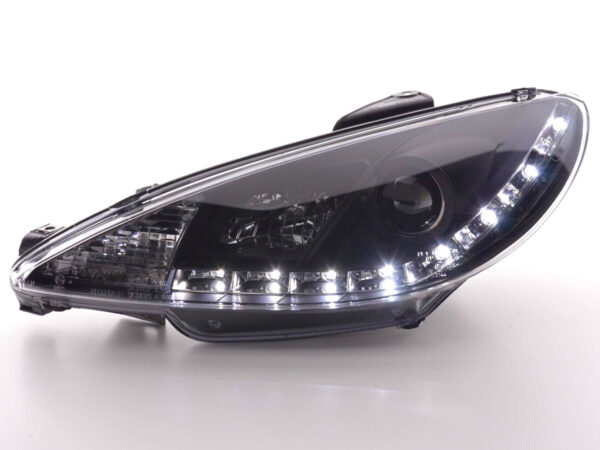 Phare Daylight LED DRL look Peugeot 206 98- noir - – Image 3