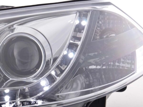 Phare Daylight à LED DRL look Renault Megane 2 3/5 portes. 03-02 / 06 chromé - – Image 6