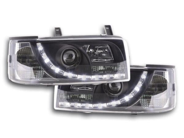 Phares Daylight LED look DRL VW Bus type T4 90-96 noir -