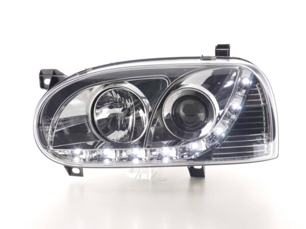 Phare Daylight LED DRL look VW Golf 3 type 1HXO 1EXO 91-97 chrome - – Image 2
