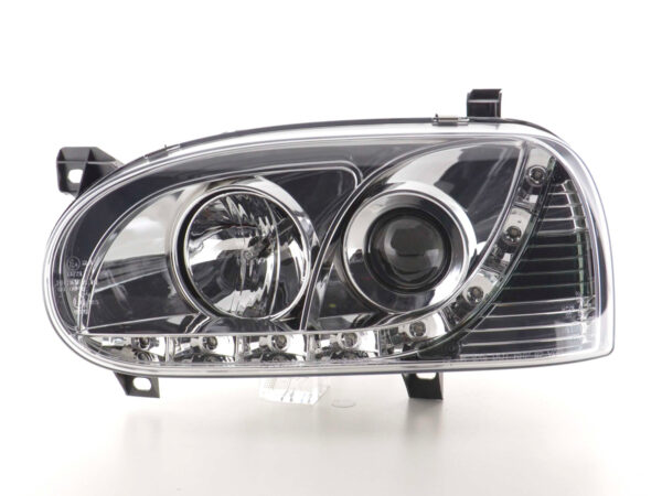Phare Daylight LED DRL look VW Golf 3 type 1HXO 1EXO 91-97 chrome - – Image 4