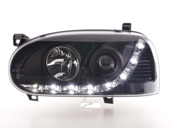 Phare Daylight LED DRL look VW Golf 3 type 1HXO 1EXO 91-97 noir - – Image 2