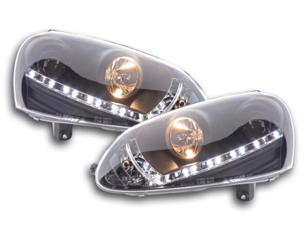 Phare Daylight LED DRL look VW Golf 5 type 1K 03-08 noir -
