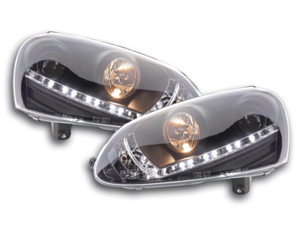 Phare Daylight LED DRL look VW Golf 5 type 1K 03-08 noir -