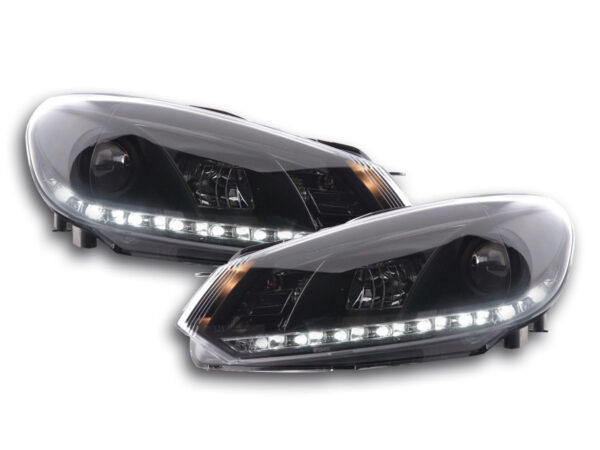 Phare Daylight LED feux de jour VW Golf 6 type 1K 08- noir -