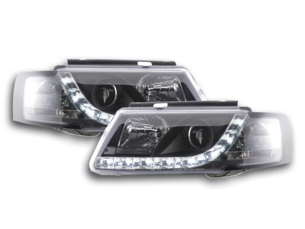 Kit de phares Daylight LED feux de jour VW Passat type 3B 97-00 noir -