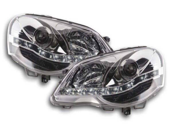 Phare Daylight LED DRL look VW Polo type 9N3 05-09 chrome -