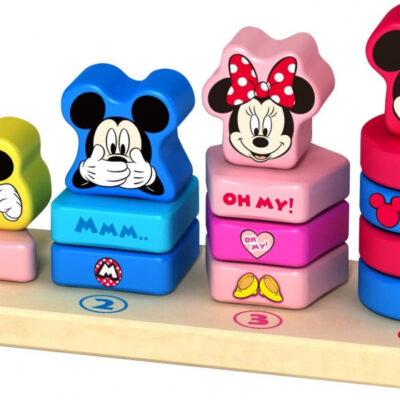 Educational toys Jeu de comptage et d'empilage en bois Mickey & Minnie Mouse 15 pièces - Tooky Toy