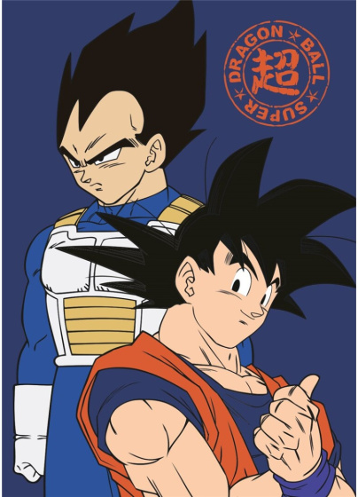 Plaids Super Son Goku Y Vegeta Couverture polaire 100 x 140 cm Bleu - Dragon Ball – Image 2