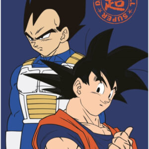 Plaids Super Son Goku Y Vegeta Couverture polaire 100 x 140 cm Bleu - Dragon Ball