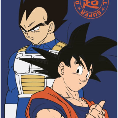 Plaids Super Son Goku Y Vegeta Couverture polaire 100 x 140 cm Bleu - Dragon Ball