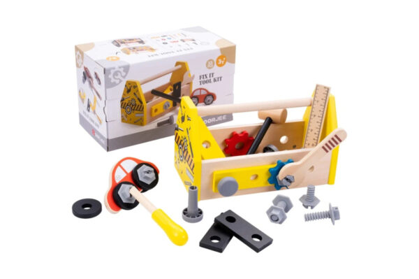 Toy workbenches Boîte à outils 33 pièces Junior Bois Jaune - Dorjee – Image 2