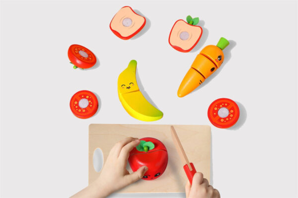 Toy food Set de jouets à sculpter en bois Fruits et légumes - Dorjee – Image 6