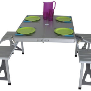 Tables de camping table de camping Limoux86 x 68 cm gris aluminium - Eurotrail