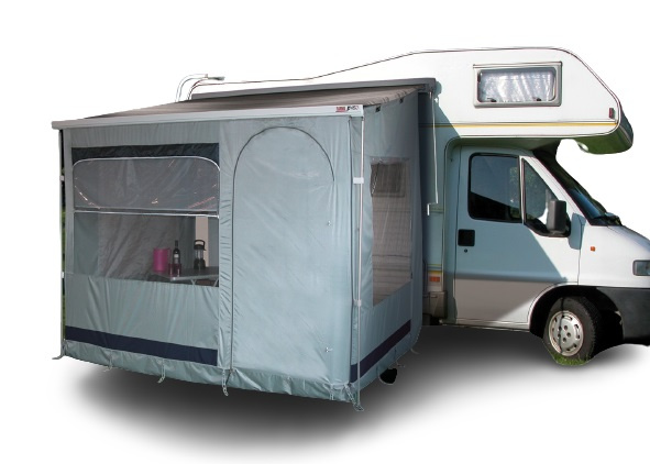 Auvents tente à auvent Narvik 350 220 x 230 cm polyester gris - Eurotrail