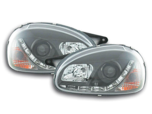 Phare Daylight LED DRL look Opel Corsa B 94-00 noir -