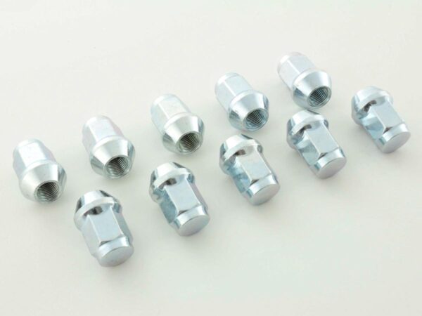 Jeu de boulons de roue (10 pièces) Longueur d'arbre 55 mm, collier conique argent M12x1,5 -