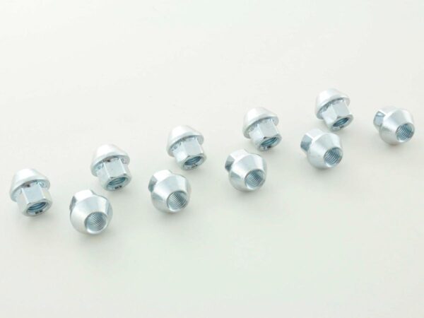 Jeu d'écrous de roue (10 pièces) Longueur 34 mm, collier conique M12x1,5 argent -