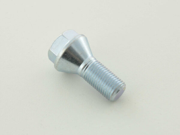 Boulon de roue simple, longueur d'arbre 21 mm, collier conique, argent M12x1,5 -