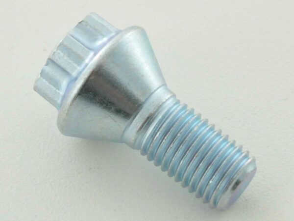 Boulon de roue simple, longueur d'arbre 21 mm, collier conique, tête courte, argent M12x1,5 -