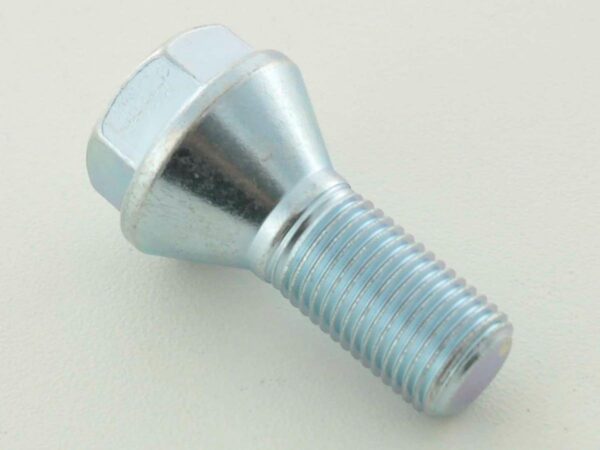 Boulon de roue individuellement collier conique filetage longueur 21 mm M12x1,25 argent -
