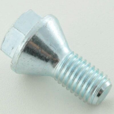 Boulon de roue simple, longueur d'arbre 22 mm, collier conique, argent M12x1,25 -