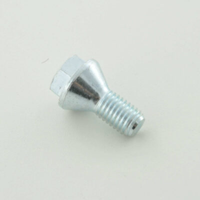 Boulon de roue simple, longueur d'arbre 21 mm, collier conique, tête courte, argent M12x1.75 -